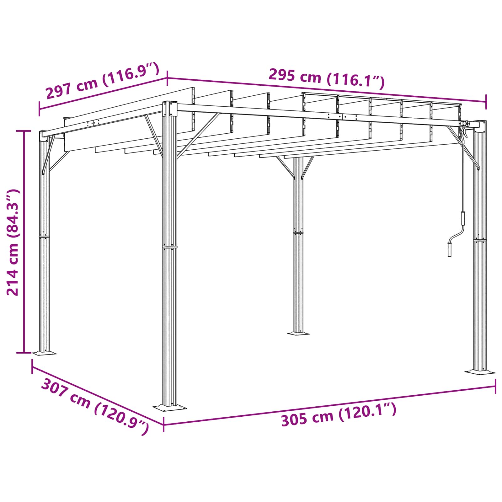 Gazebo con tetto ventilato Verde 3 x 3 x 2,14 m | homemem39