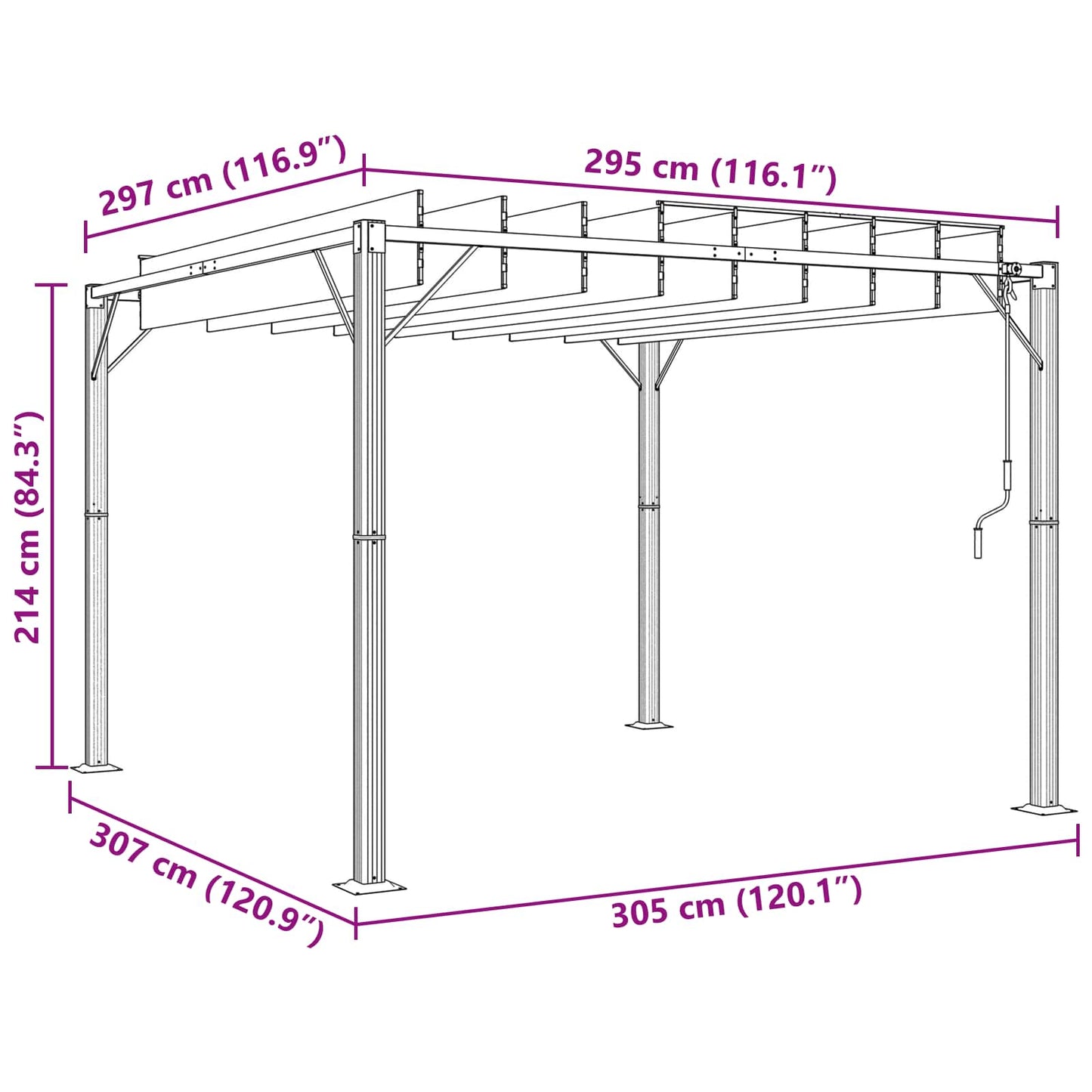 Gazebo con tetto ventilato 3 x 3 x 2,14 m Verde