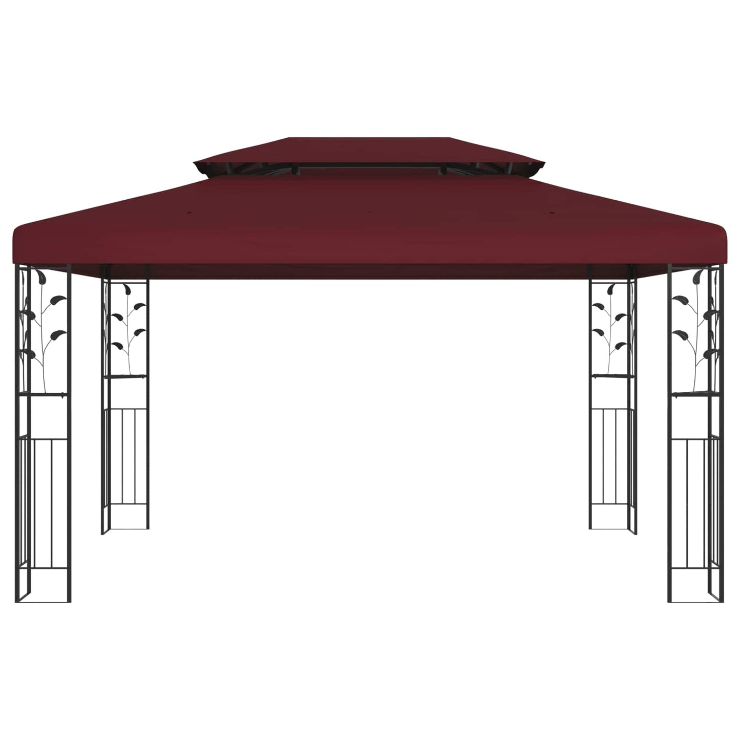 Gazebo 3,97 x 2,96 x 2,68 m Rosso Vino Poliestere e Acciaio | homemem39