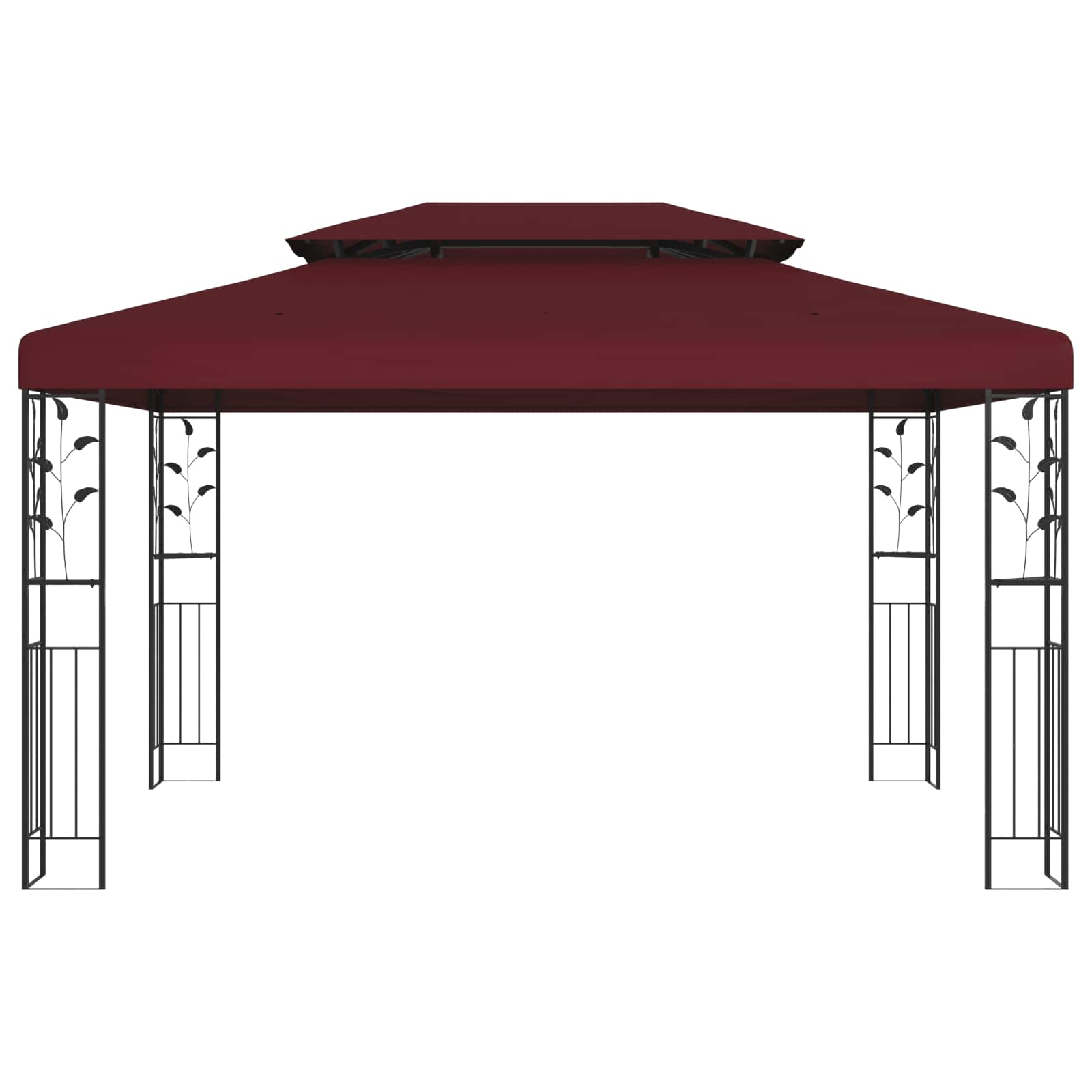 Gazebo 3,97 x 2,96 x 2,68 m Rosso Vino Poliestere e Acciaio | homemem39