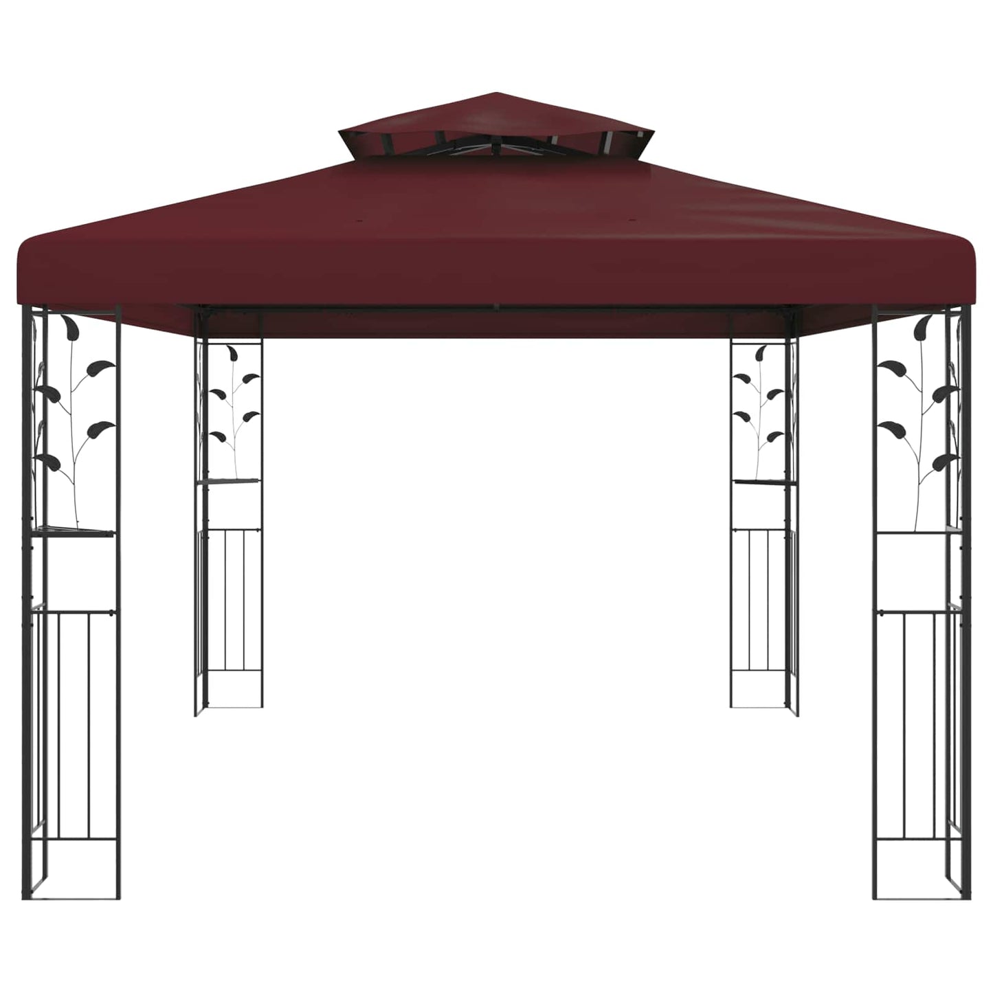 Gazebo 3,97 x 2,96 x 2,68 m Rosso Vino Poliestere e Acciaio | homemem39
