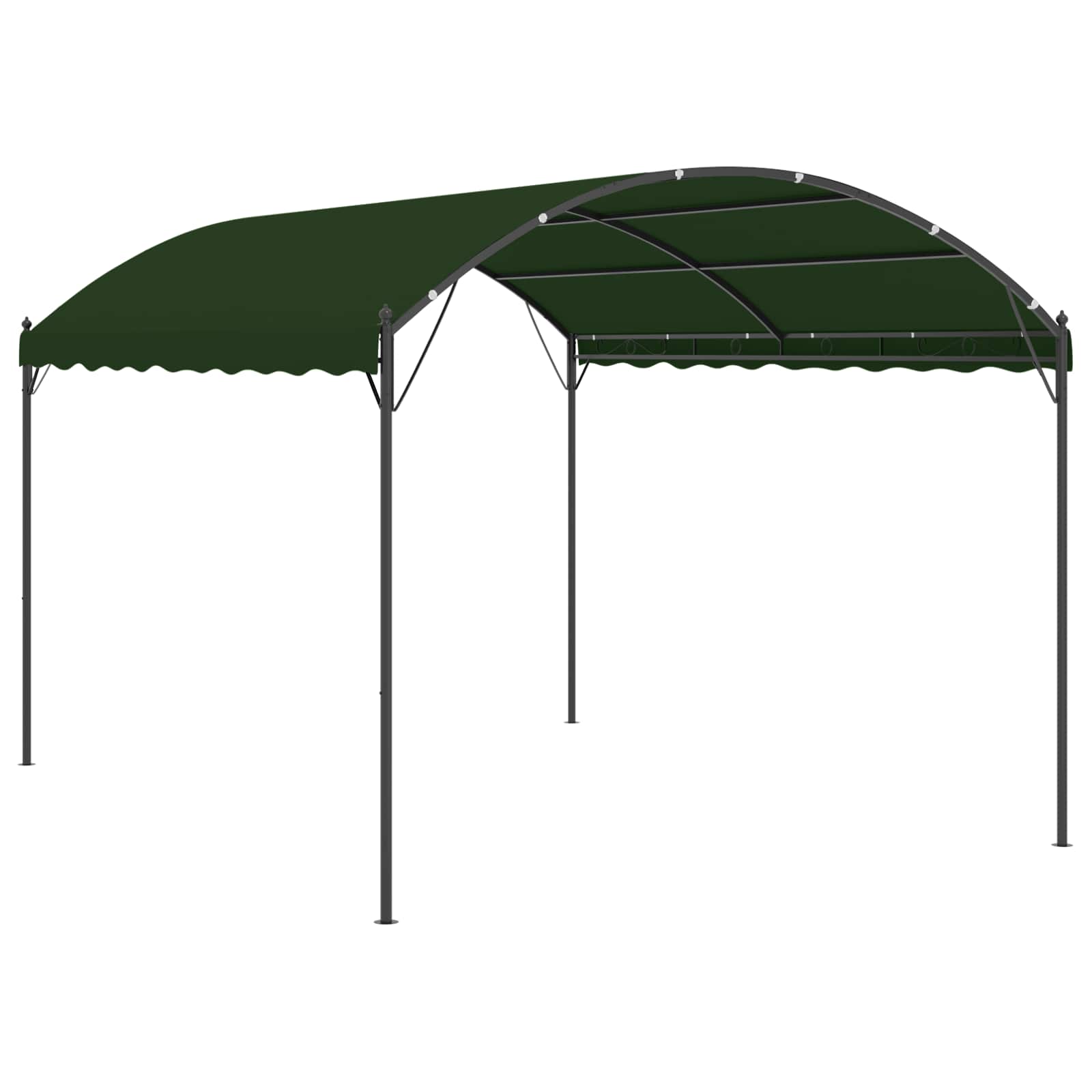 Gazebo 4 x 3 x 2,6 m Verde Poliestere e Acciaio | homemem39