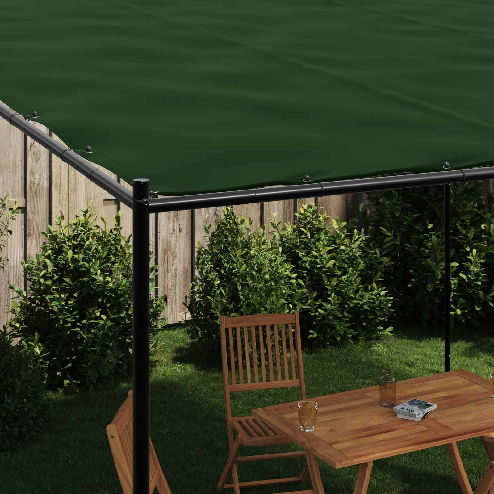 Gazebo 4 x 3,98 x 2,67 m Verde Poliestere e Acciaio | homemem39