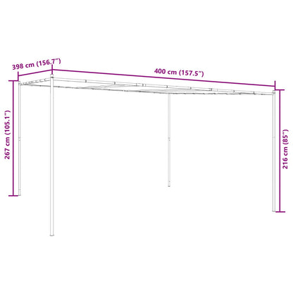 Gazebo 4 x 3,98 x 2,67 m Verde Poliestere e Acciaio | homemem39