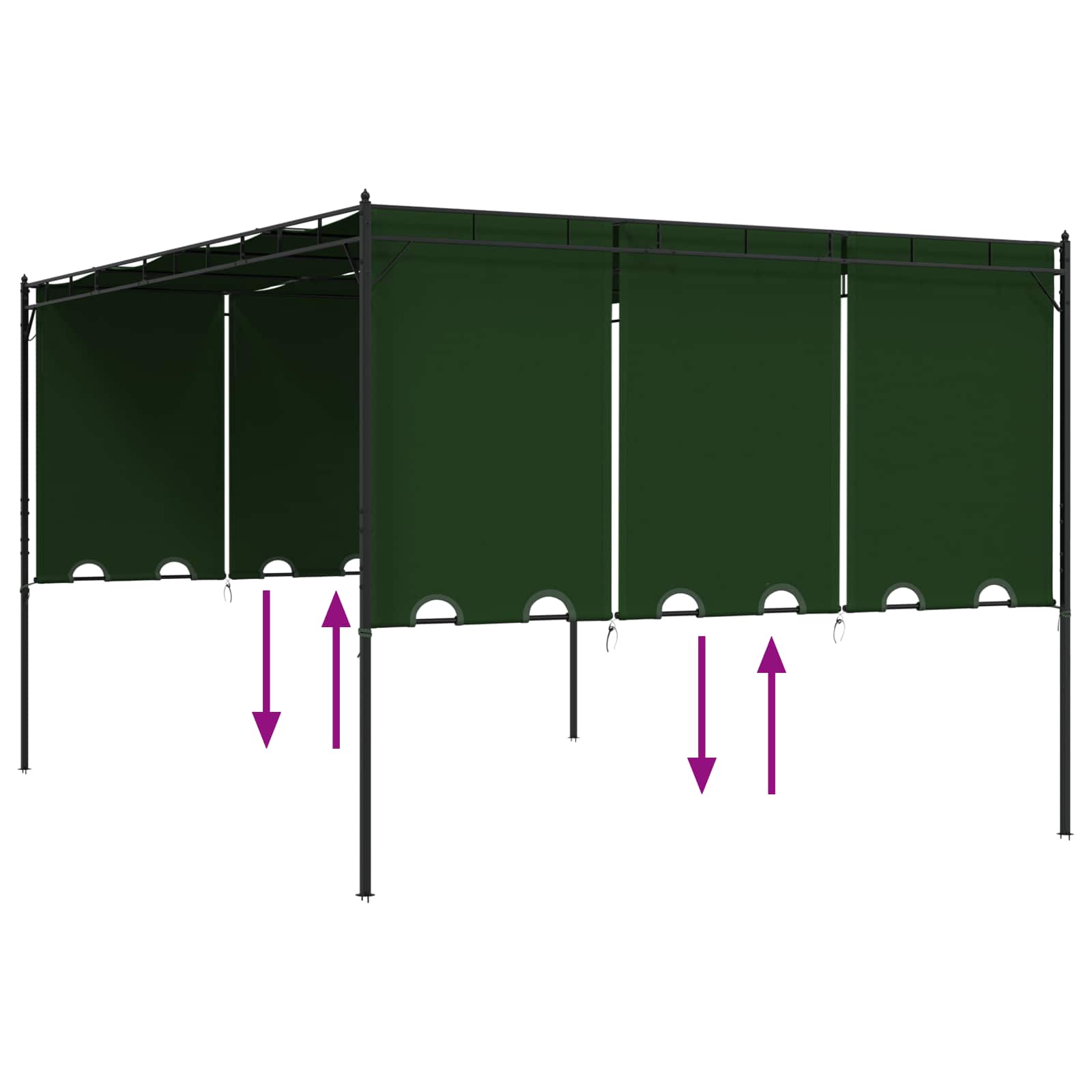 Gazebo 4 x 3 x 2,3 m Verde Poliestere e Acciaio | homemem39