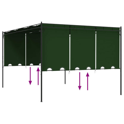 Gazebo 4 x 3 x 2,3 m Verde Poliestere e Acciaio | homemem39