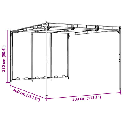Gazebo 4 x 3 x 2,3 m Verde Poliestere e Acciaio | homemem39