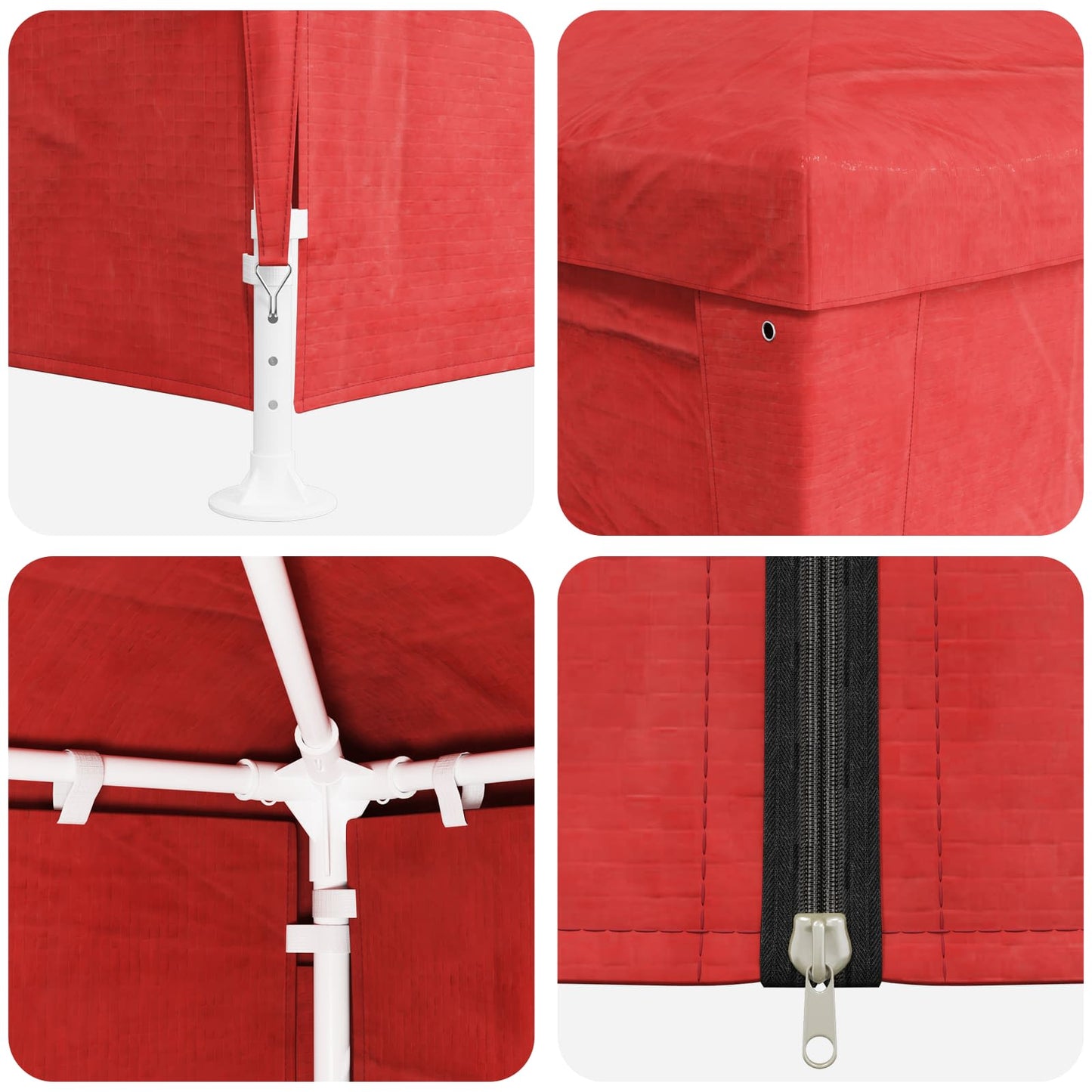 Tenda Party 400 x 300 x 255 cm Rosso PE e Acciaio | homemem39