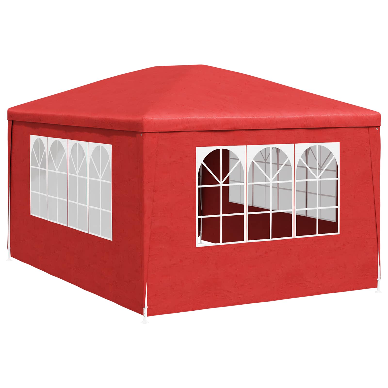 Tenda Party 400 x 300 x 255 cm Rosso PE e Acciaio | homemem39