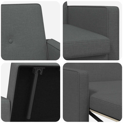Divano Letto Estraibile Grigio Scuro Tessuto