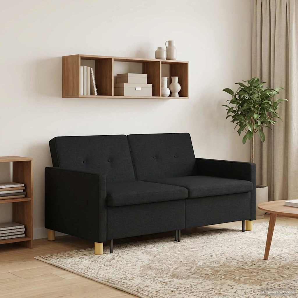 Divano Letto Estraibile Nero Tessuto | homemem39