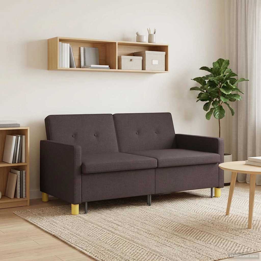 Divano Letto Estraibile Marrone Scuro Tessuto | homemem39