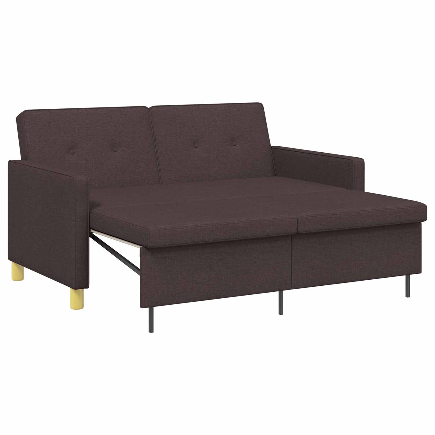 Divano Letto Estraibile Marrone Scuro Tessuto | homemem39