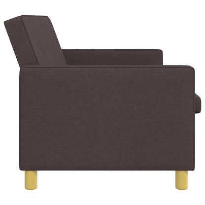 Divano Letto Estraibile Marrone Scuro Tessuto | homemem39