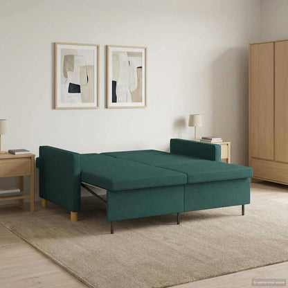 Divano Letto Estraibile Verde Scuro Tessuto | homemem39