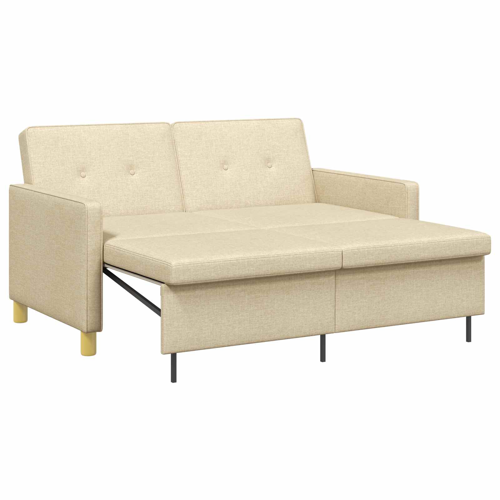 Divano Letto Estraibile Crema Tessuto | homemem39