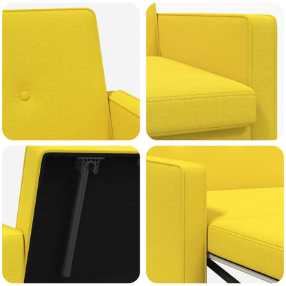 Divano Letto Estraibile Giallo Chiaro Tessuto | homemem39