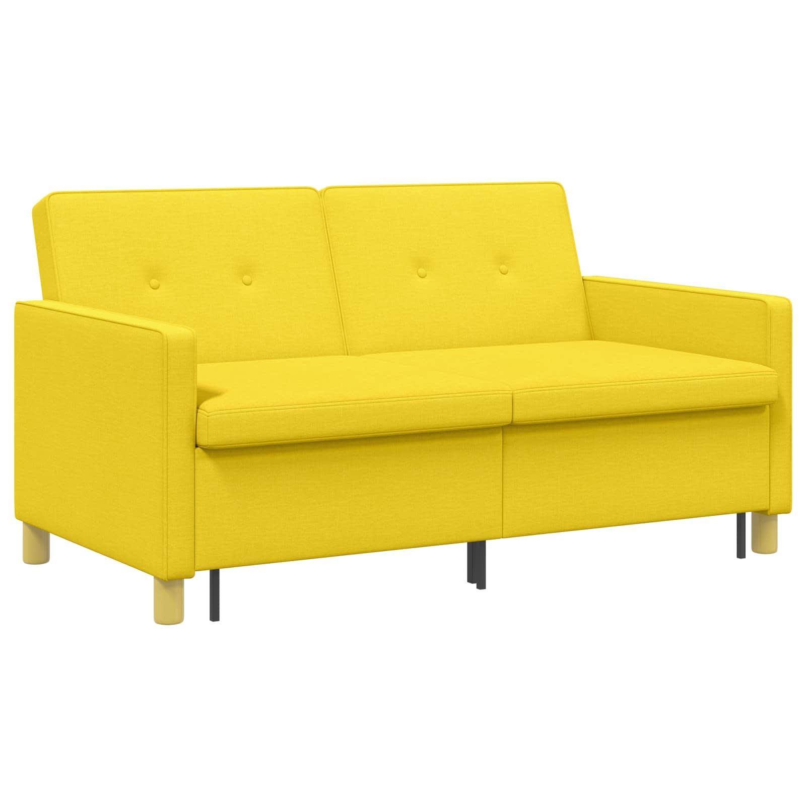 Divano Letto Estraibile Giallo Chiaro Tessuto | homemem39
