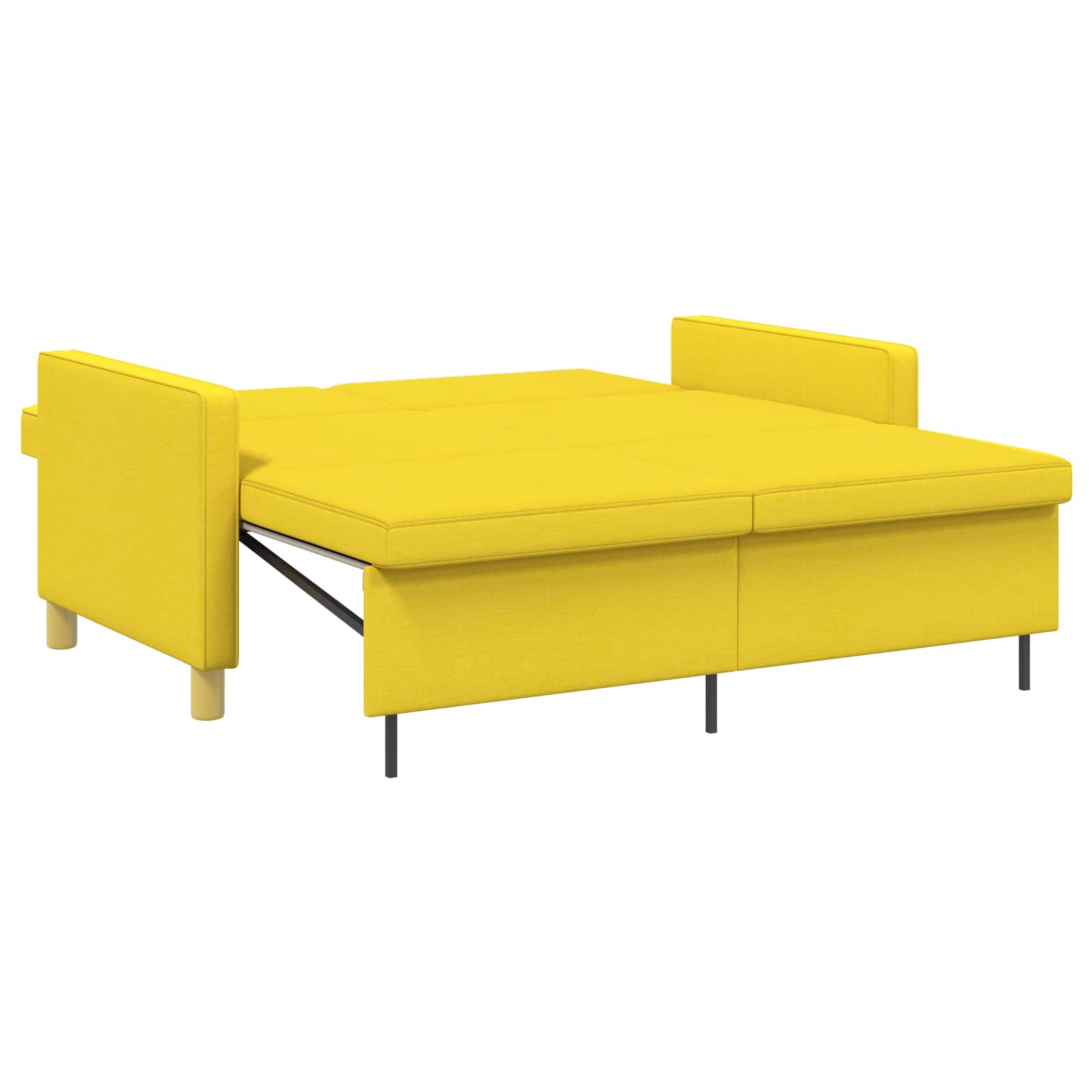 Divano Letto Estraibile Giallo Chiaro Tessuto | homemem39