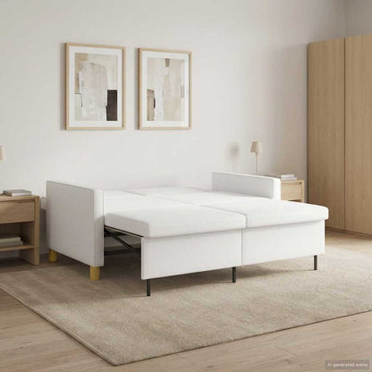 Divano Letto Estraibile Bianco Tessuto | homemem39