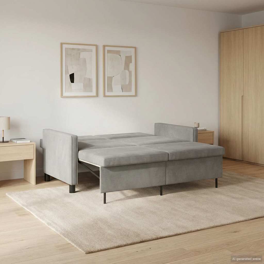 Divano letto Verde chiaro Tessuto | homemem39