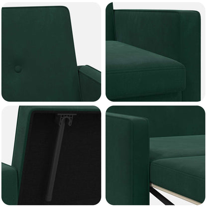 Divano letto Verde Scuro Tessuto