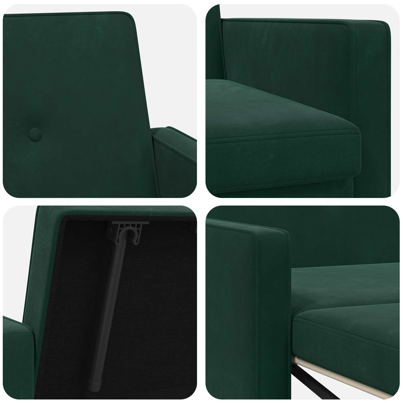 Divano letto Verde Scuro Tessuto | homemem39