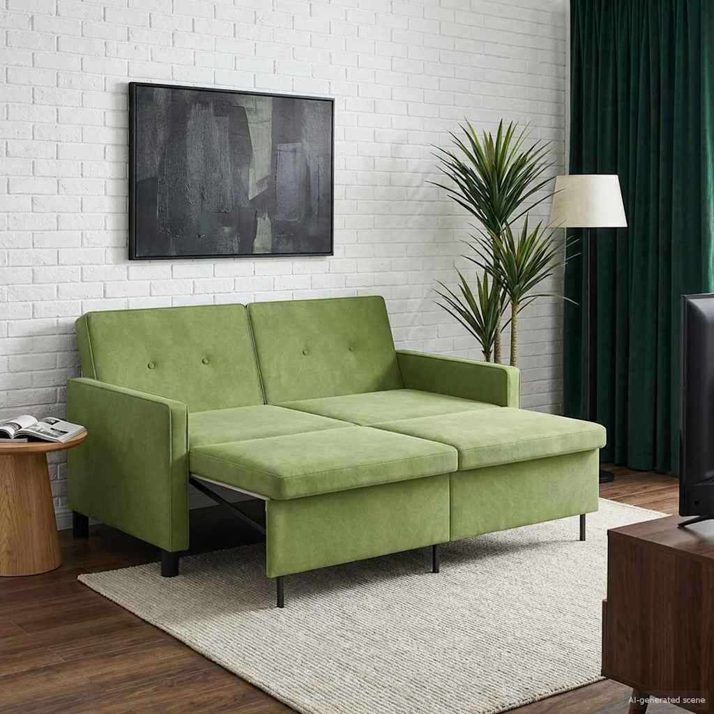 Divano letto Verde chiaro Tessuto | homemem39