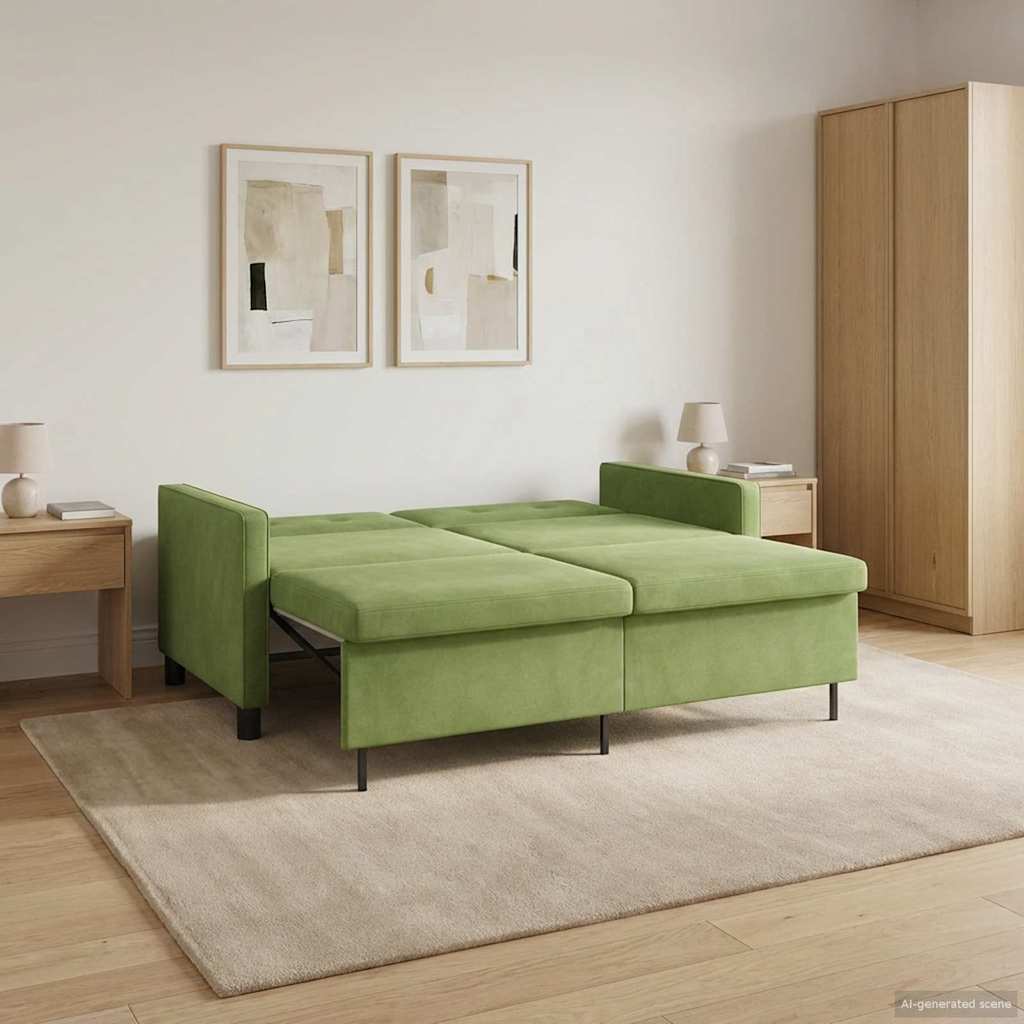 Divano letto Verde chiaro Tessuto | homemem39