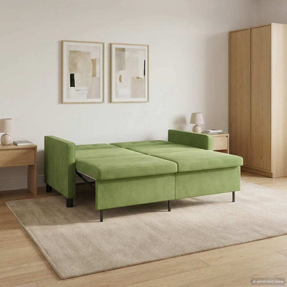 Divano letto Verde chiaro Tessuto | homemem39