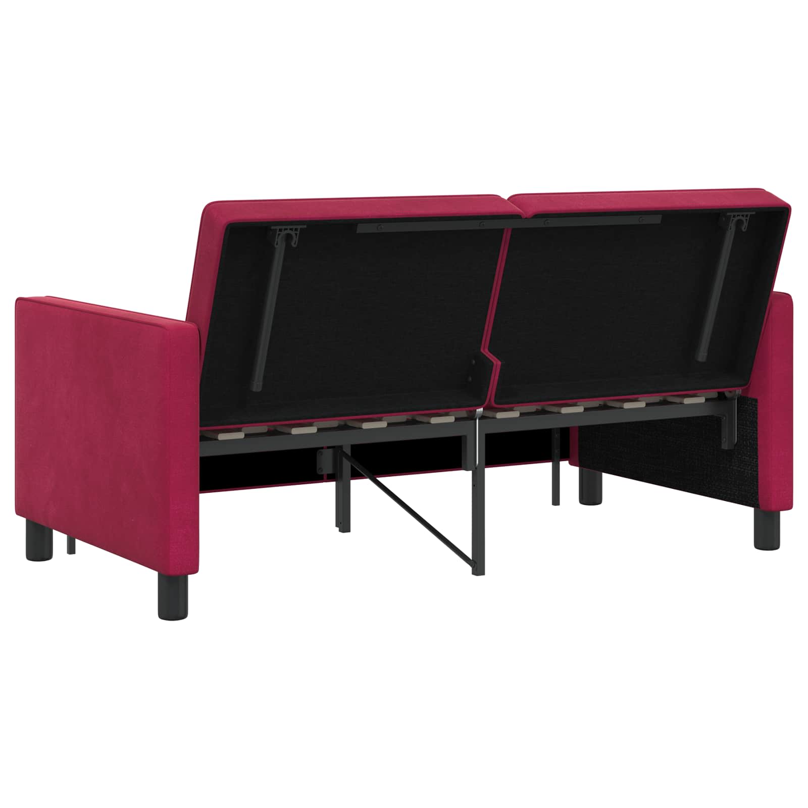 Divano letto Rosso Vino Tessuto | homemem39