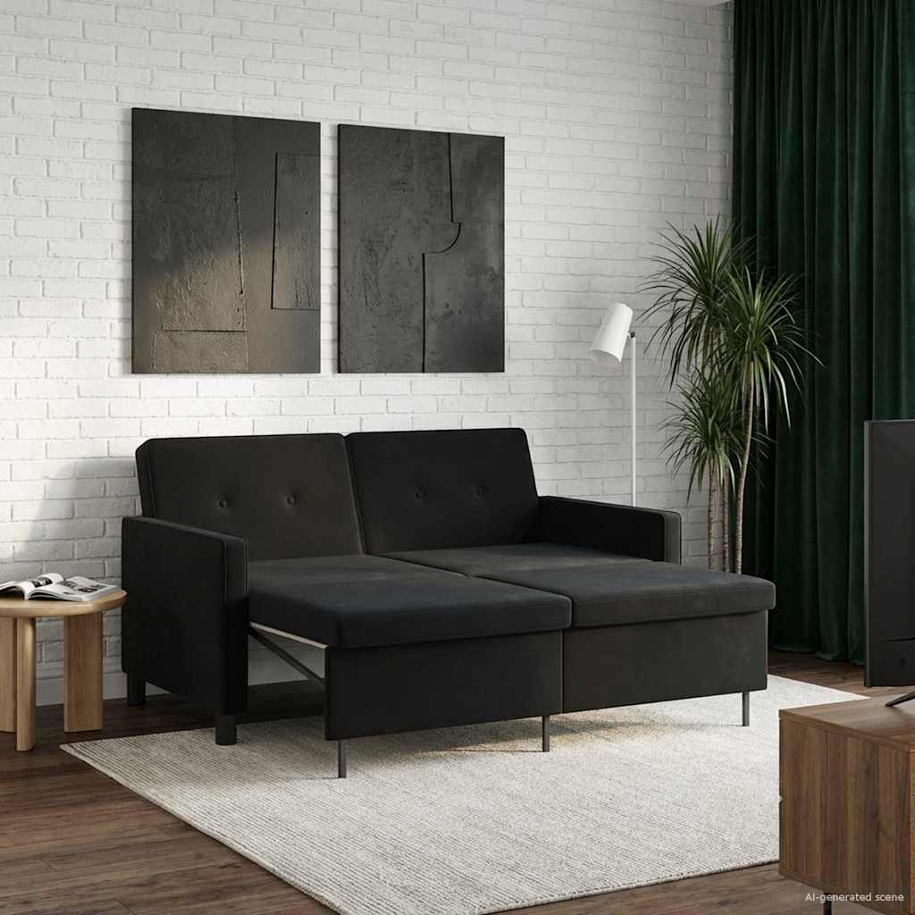 Divano letto Nero Tessuto | homemem39
