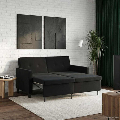 Divano letto Nero Tessuto | homemem39