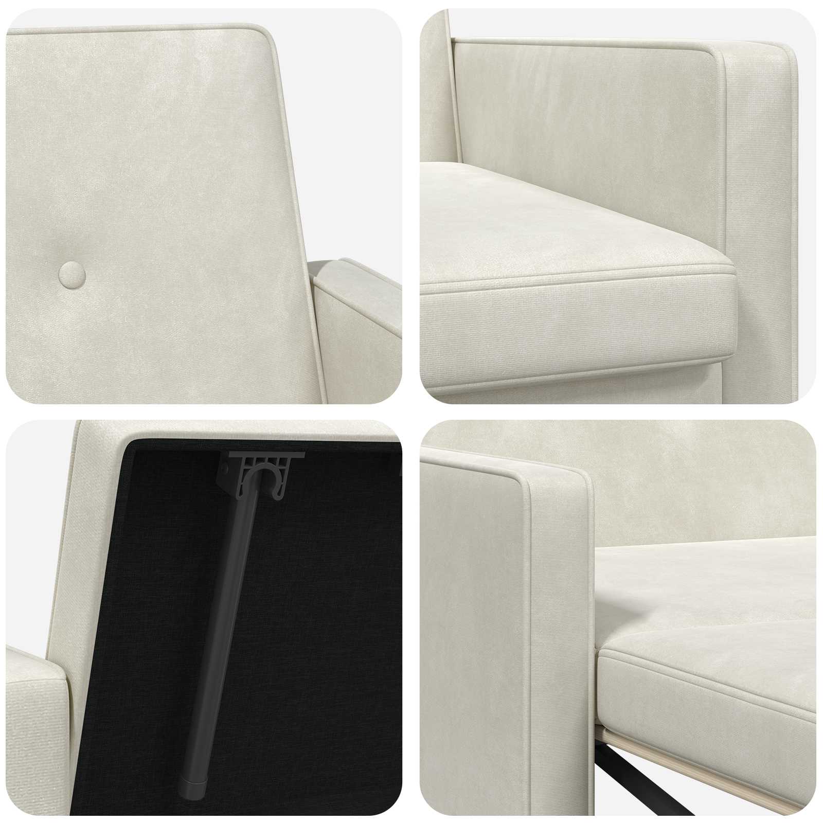Divano letto Crema Tessuto | homemem39