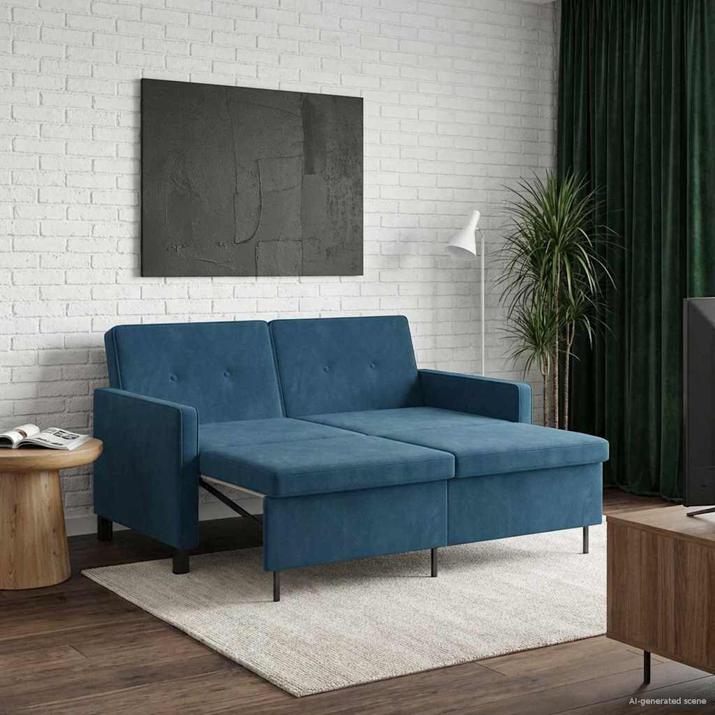 Divano letto Blu Tessuto | homemem39