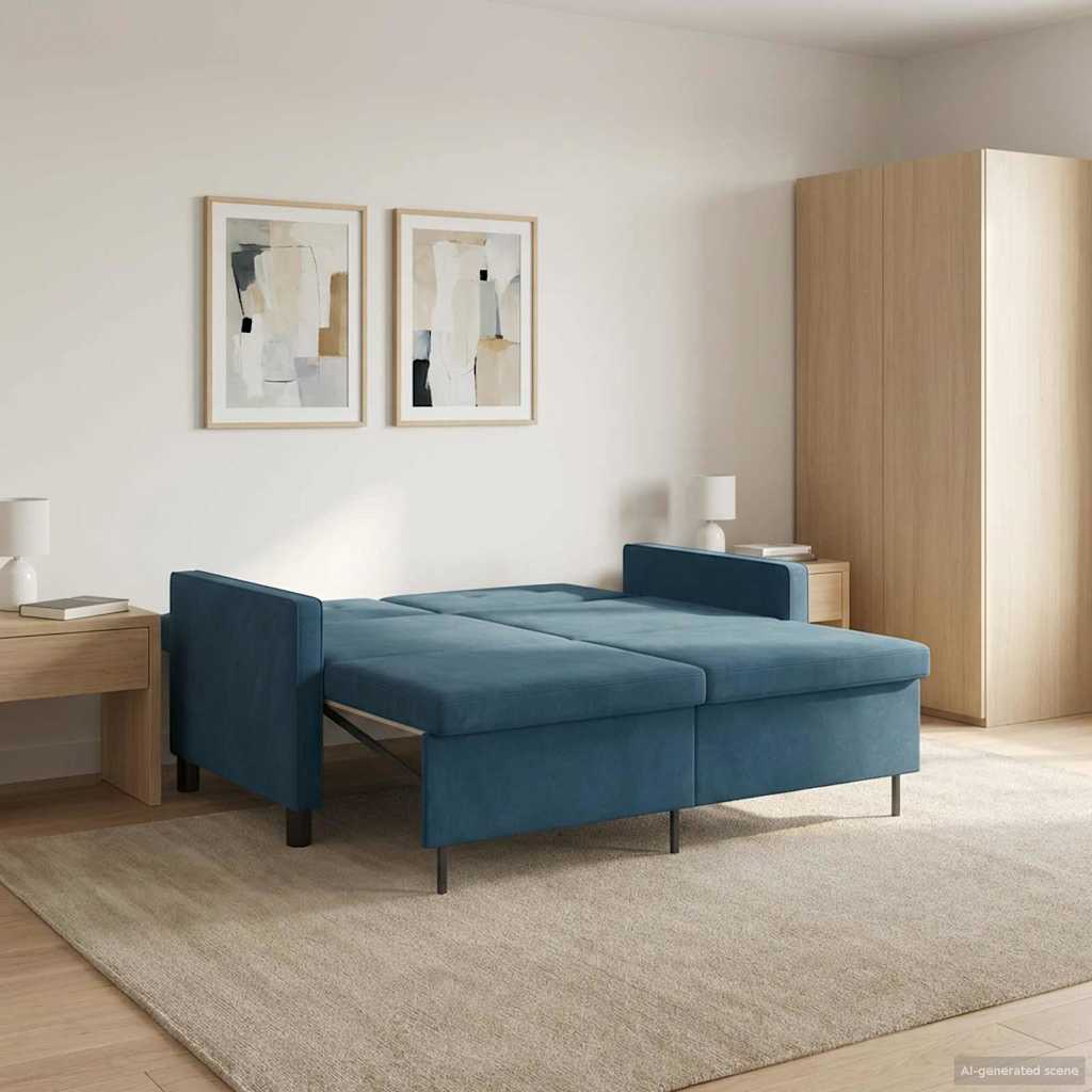 Divano letto Blu Tessuto | homemem39