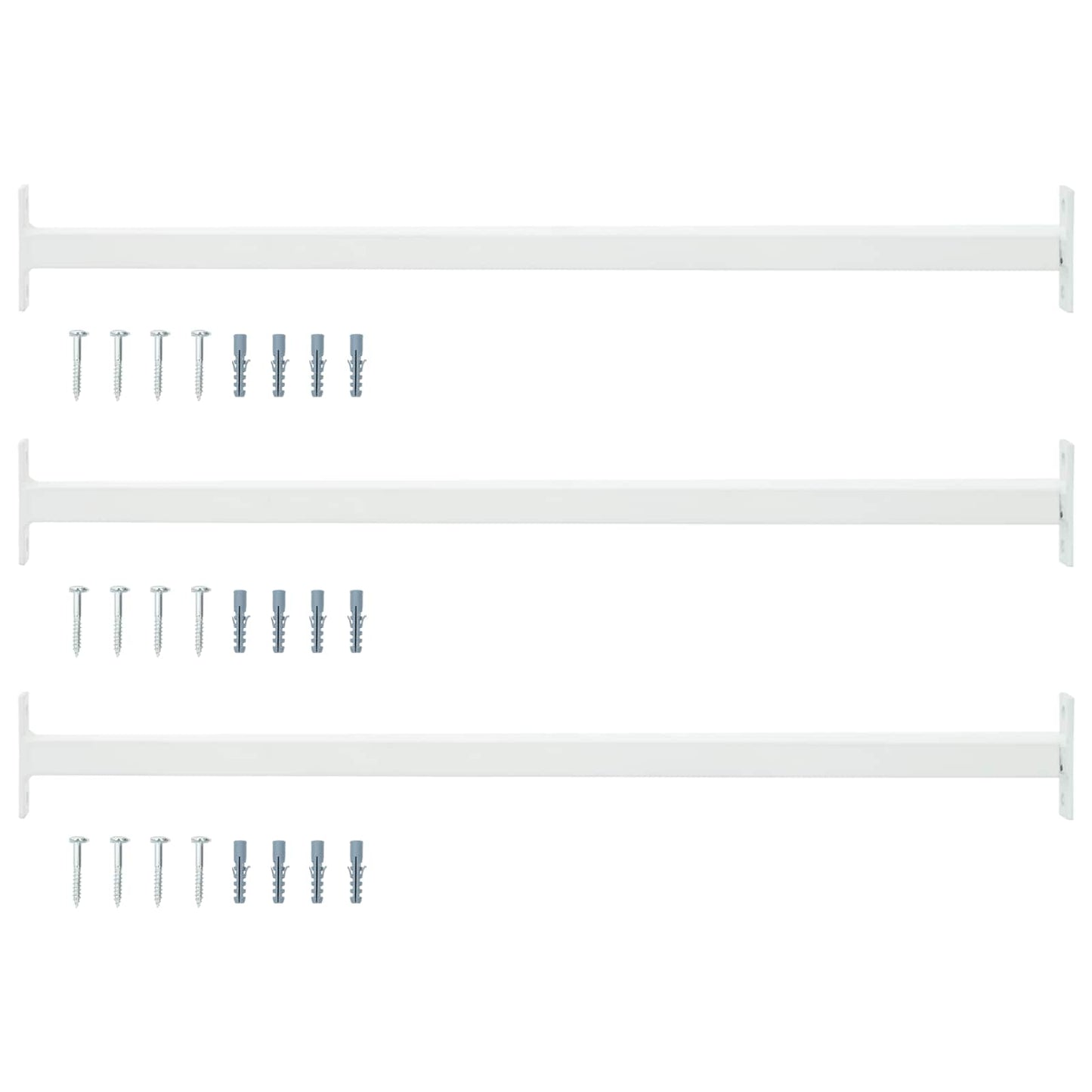 Barra di Sicurezza Regolabile per Finestra 3 pcs Bianco Acciaio