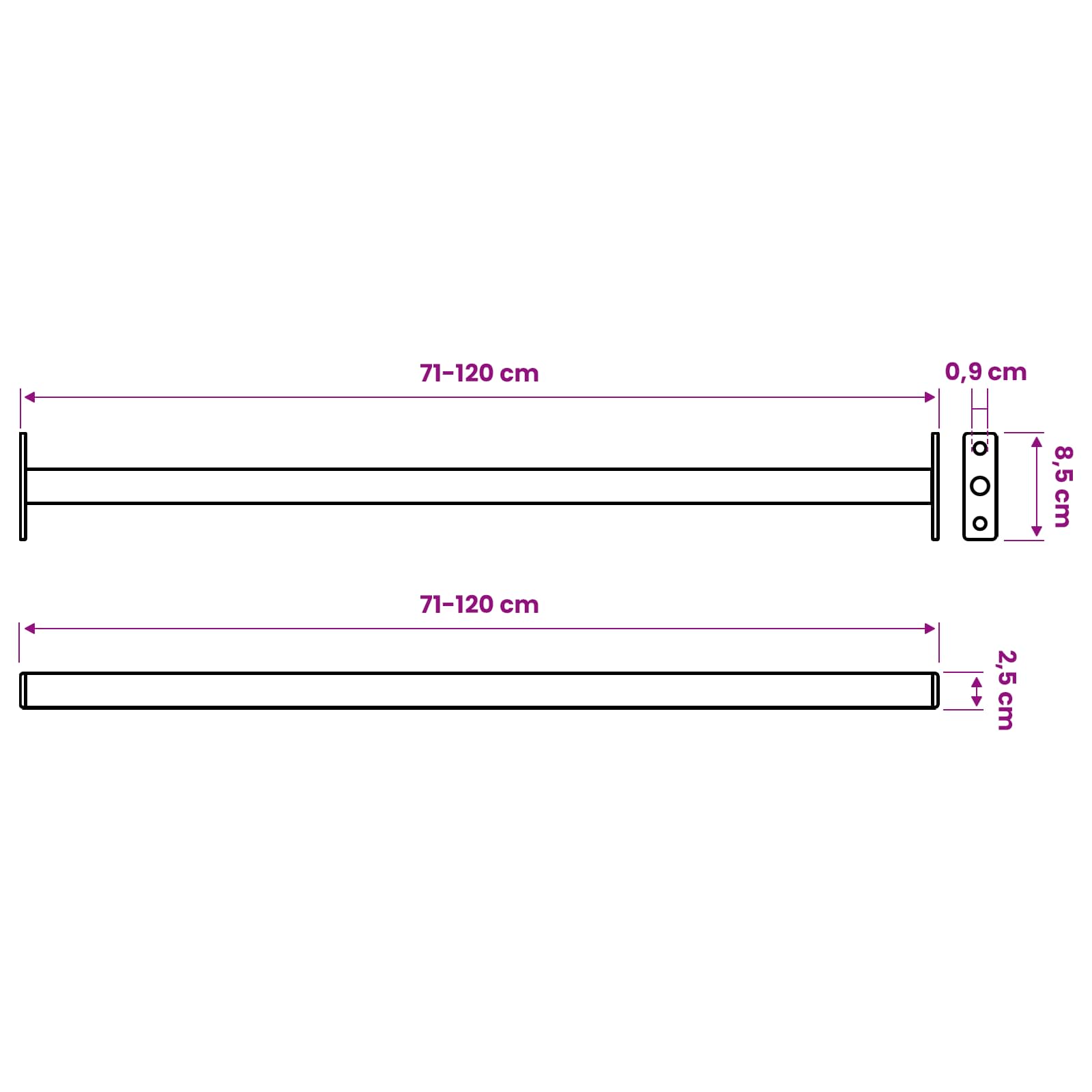 Barra di Sicurezza Regolabile per Finestra 3 pcs Bianco Acciaio | homemem39