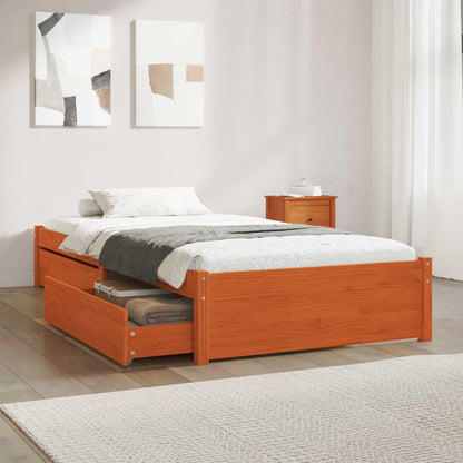 Struttura del letto 3 pcs Marrone cerato Legno di pino | homemem39