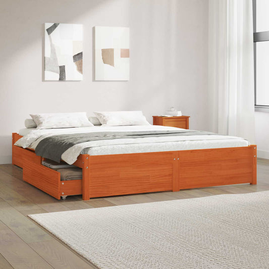 Struttura del letto con cassetto Legno di Pino Massello