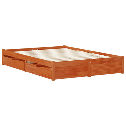 Struttura del letto Marrone cerato Legno di Pino Massello | homemem39