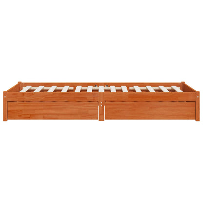 Struttura del letto 3 pcs Marrone cerato Legno di pino | homemem39