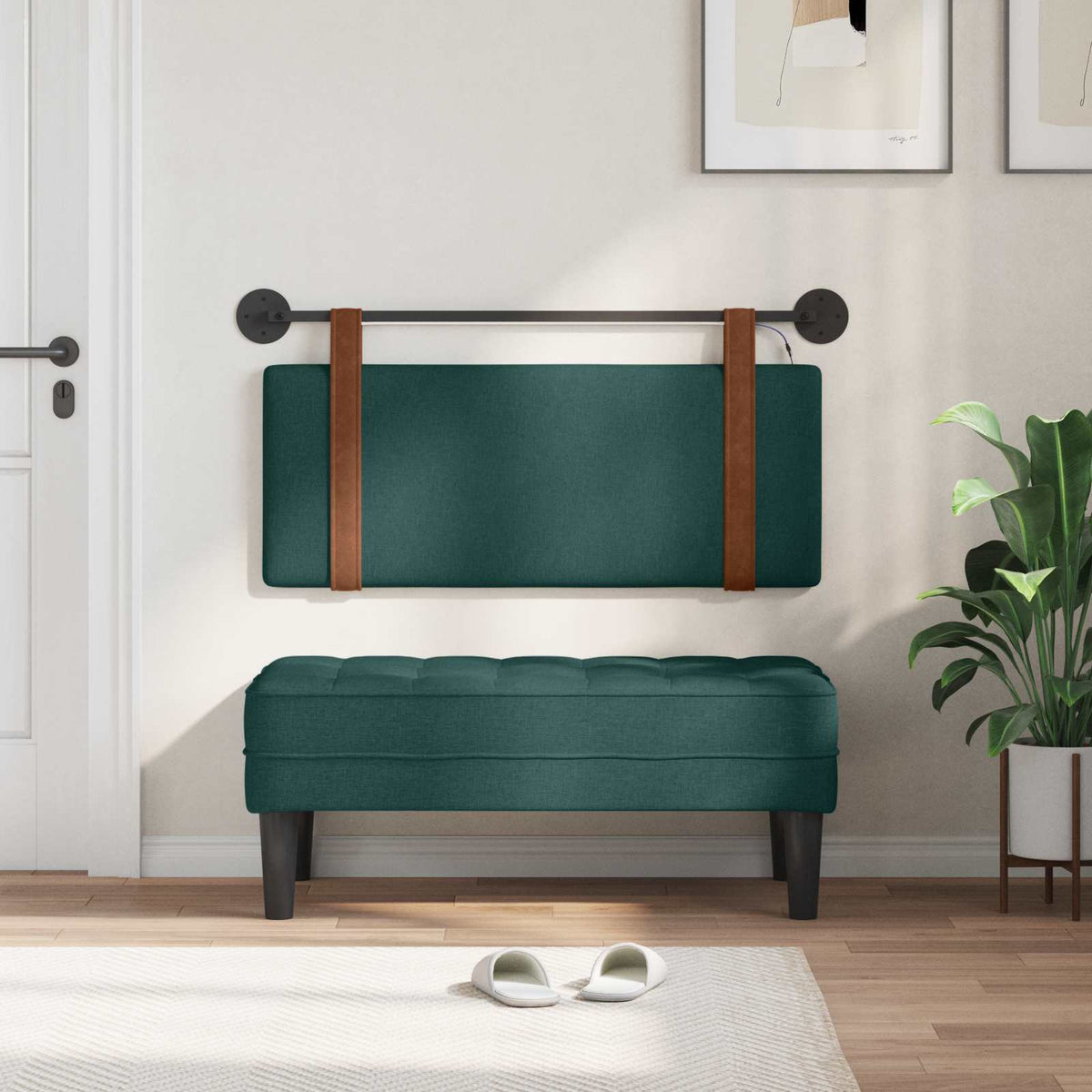 Testiera sospesa Verde Scuro PU Antico | homemem39