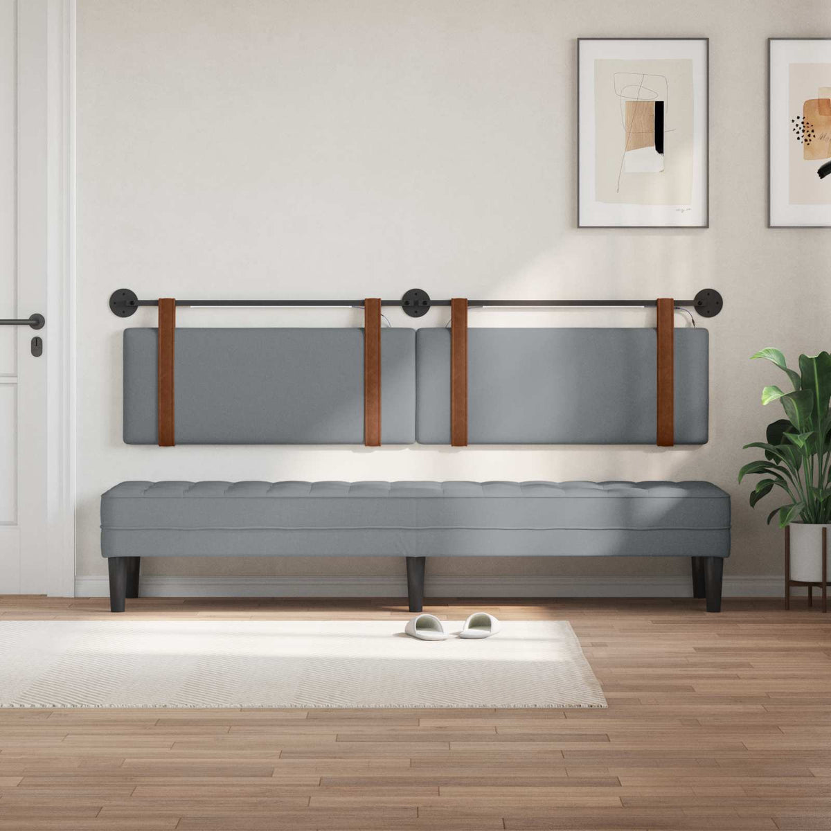 Testiera sospesa Grigio Chiaro PU Antico | homemem39