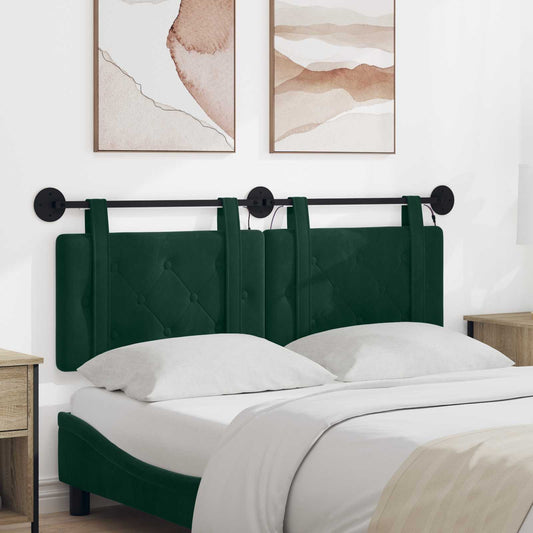 Testiera sospesa Con luce LED Verde Scuro Velluto | homemem39