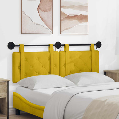 Testiera sospesa Con luce LED Giallo Velluto | homemem39