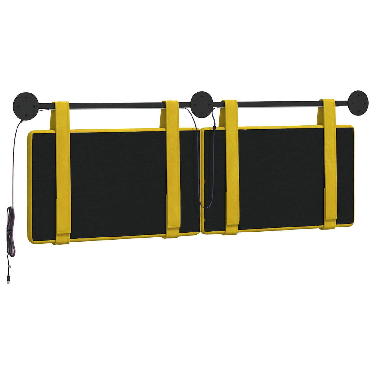Testiera sospesa Con luce LED Giallo Velluto | homemem39