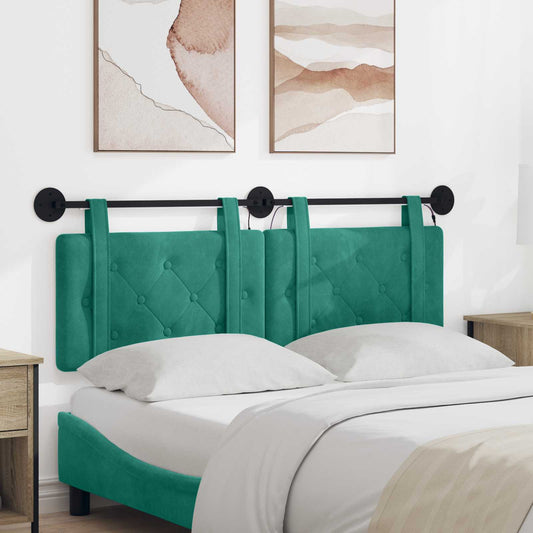 Testiera sospesa Con luce LED Turchese Velluto | homemem39