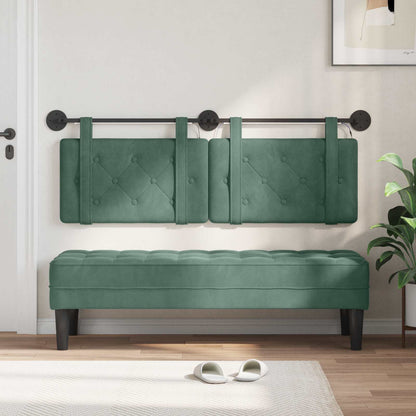 Testiera sospesa Con luce LED Verde Mare Velluto | homemem39