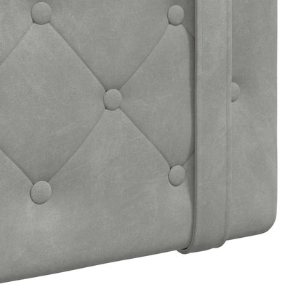 Testiera sospesa Con luce LED Grigio Chiaro Velluto